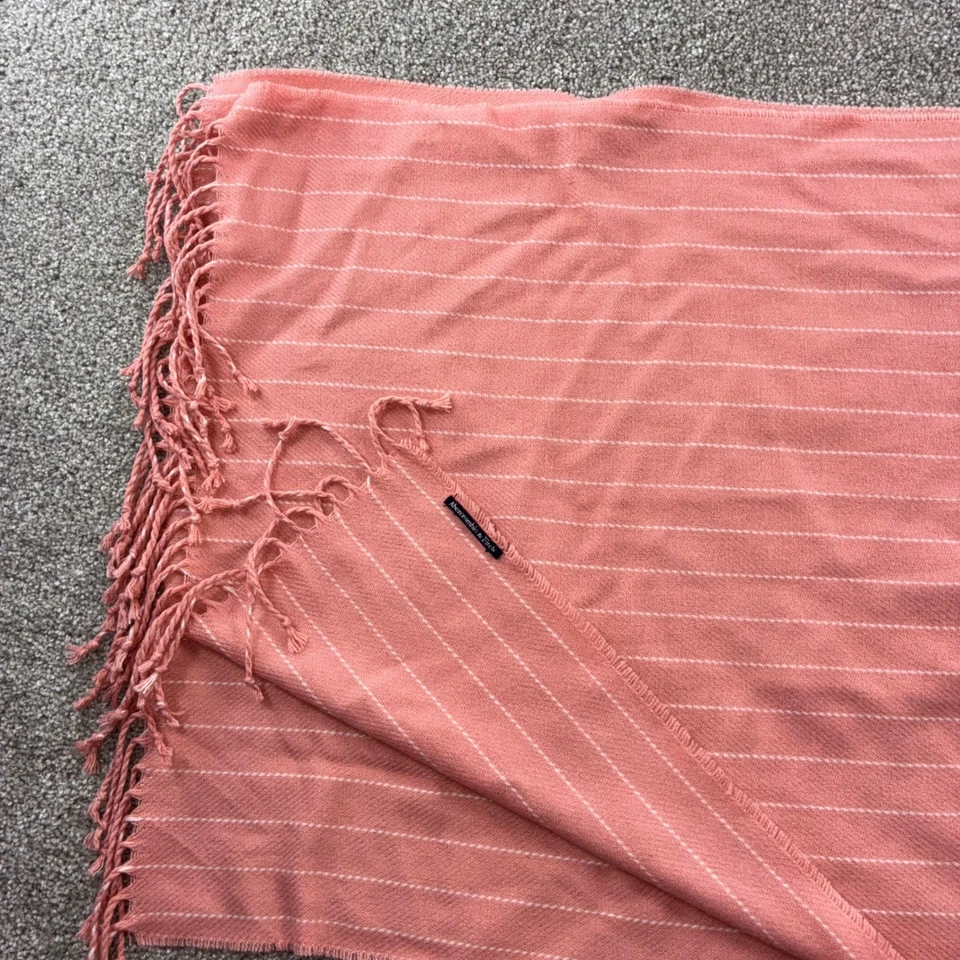 Abercrombie & Fitch Bufanda a Rayas Melocotón Flecos Mujer Acogedora Mezcla de Lana Informal Foto 2 de 4