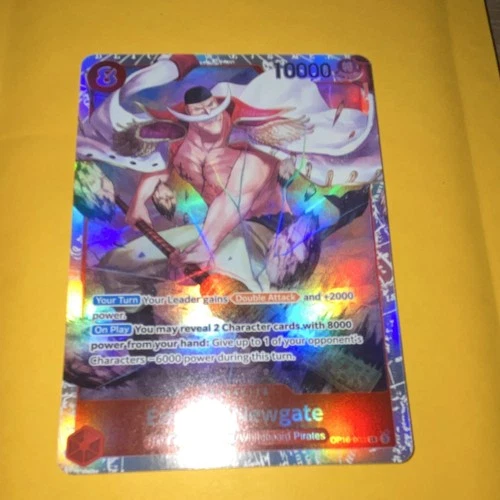 Bandai One Piece Card Game Edward Newgate OP02-001 Leader Alt Art Holo Eng