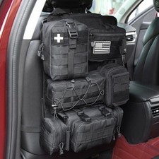 Tactical Car Seat Back Organizer with 5 Detachable Molle Pouches