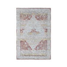 Hand Knotted Rug 3'10"x6' Ivory Ziegler Mahal Medallion Design Pure Wool 10392
