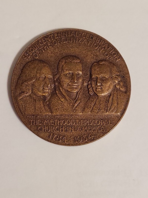 1934 Methodist Episcopal Church In America Sesquicentennial Medal 1784-1934