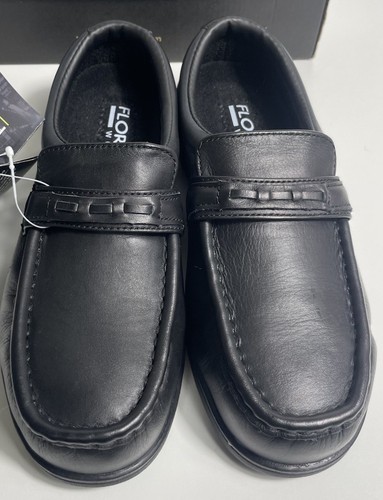 Florsheim Nifty Pucker Moc Slip On Black Work Shoes NEW Womens Size 7 W - Picture 2 of 8