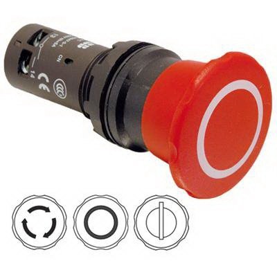 ABB CE4T-10R-11 Non-Illuminated 22 mm Emergency Stop Compact Push Button Red