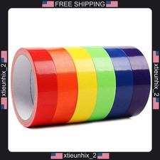 Colored Duct Tape 6 Rolls Assorted Bright Colors 1 Inch x 10 Yards