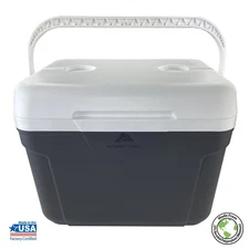 30 QT Hard Side Cooler 42-Can Portable Outdoor Camping Insulated Cooler Gray