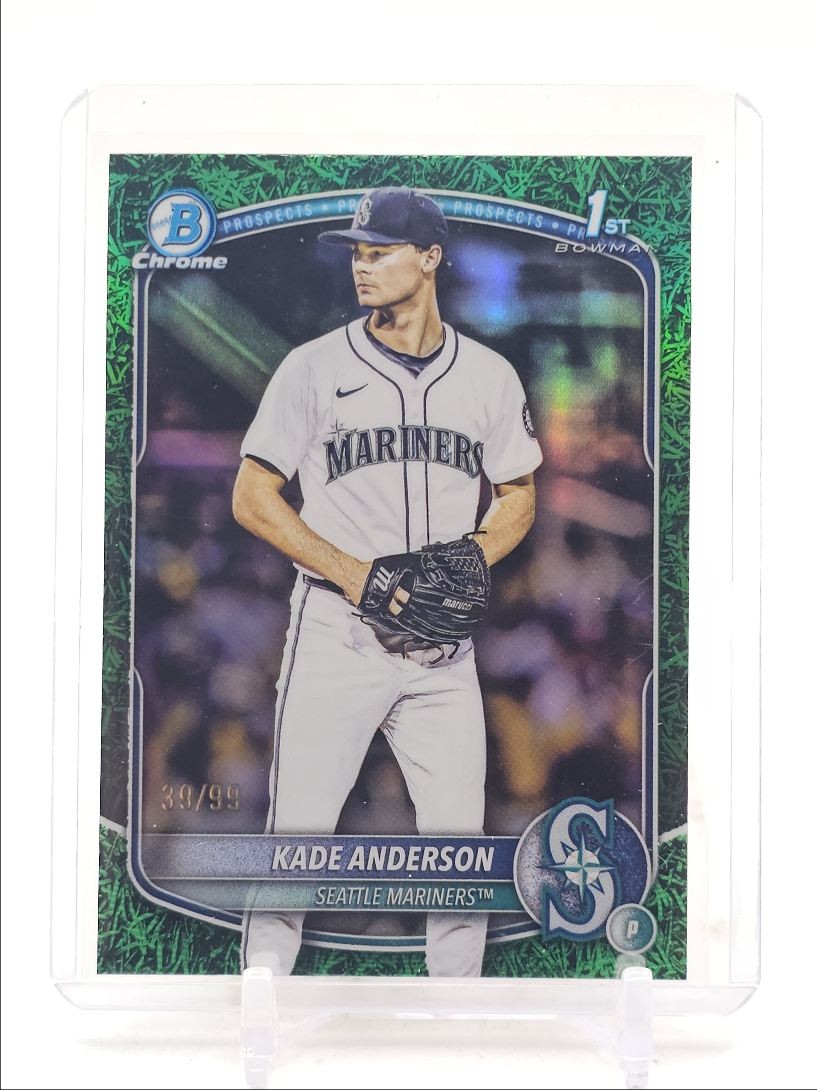 KADE ANDERSON 2025 BOWMAN CHROME DRAFT 1ST GREEN GRASS REFRACTOR /99 Q6608