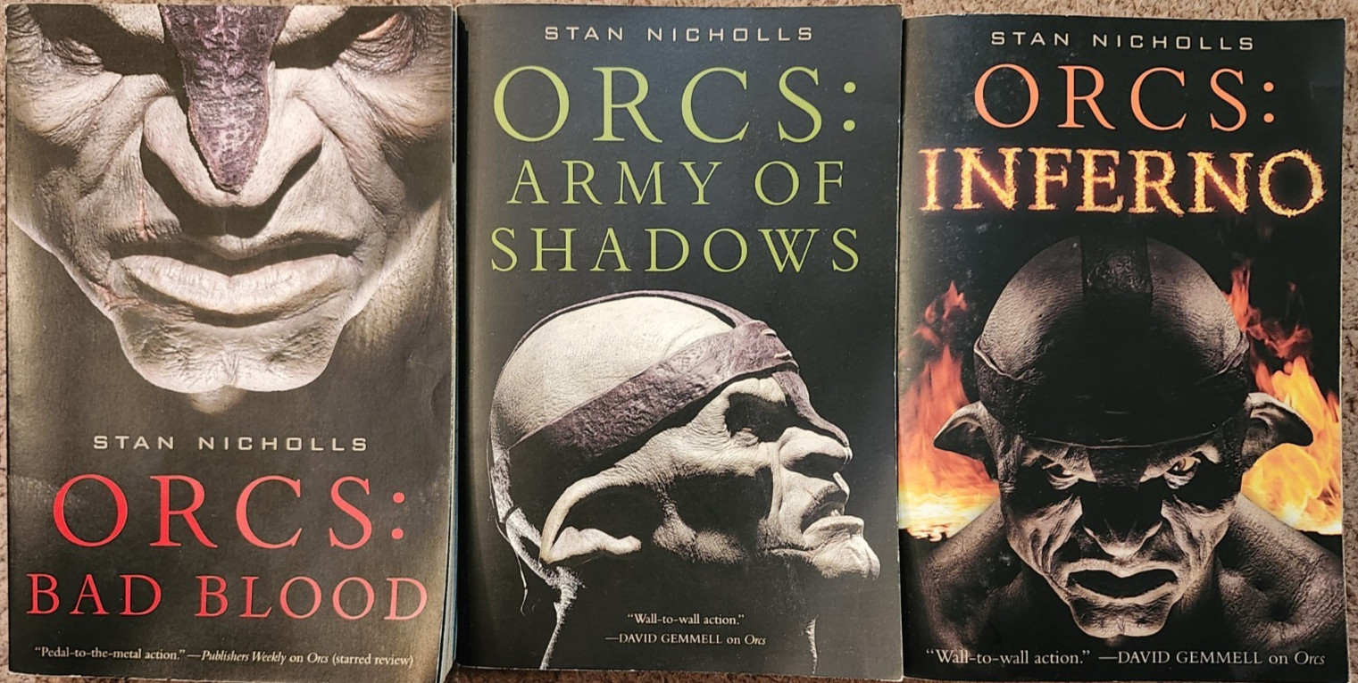 Lot 3 Stan Nicholls Orcs Bad Blood Trilogy 1-3 Complete Army of Shadows, Inferno