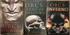 Lot 3 Stan Nicholls Orcs Bad Blood Trilogy 1-3 Complete Army of Shadows, Inferno
