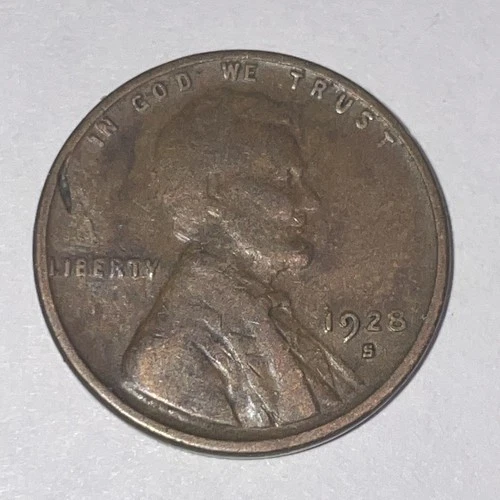1928-S Lincoln Wheat Cent ~ VERY GOOD (VG) Condition ~