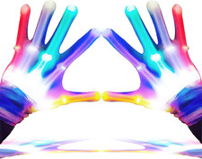 LED Finger Gloves - Light up Gloves with 5 Color/6 Mode for Teen  Adult Gifts -