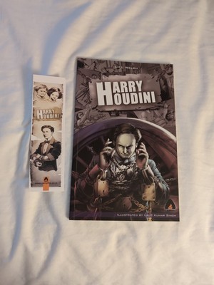 Harry Houdini - Graphic Novel By Cel Welsh Lalit Kumar Singh Signed Bookmark
