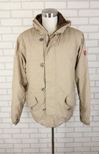 Burton Tan Plaid Hooded Snowboard Jacket Mens M Quilt Insulated READ Flaws