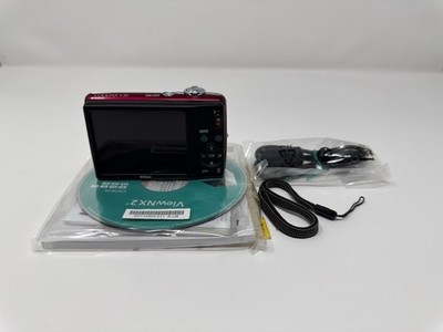 Nikon COOLPIX L26 16.1MP Digital Camera Red Open Box Tested w/ box 4GB card
