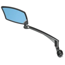 Handlebar Bike Mirror Anti-Glare Blue Convex Glass Lens for Flat Handlebars S...