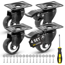 Ruote per Mobili Pesanti Fino a 300 Kg E 1 Cacciavite, 16 Viti E 16 Rondelle - 4