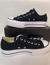 Converse Women's Black Chuck Taylor All Star Platform Ox Low Top Sneaker Sz 6.5
