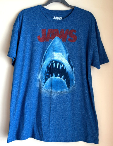 Universal Studios Jaws Movie Shark Poster Art Tee Shirt Size 2XL Stretch Dri Fit