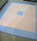 Vtg Whole Cloth-Type Reversible Hand Stitched Quilt + Pillow, Very Nice Cond — photo 9