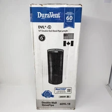 DuraVent 6 in Wide Double Wall Stove Pipe 18 in Length 6DVL-18, Black