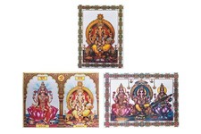 Ganesh Photo Ganesha Lakshmi Saraswati Hindu Puja Diwali Wall Hanging Aluminium