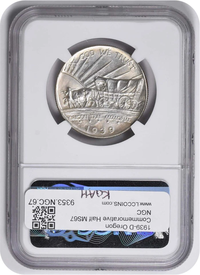 Oregon Commemorative Silver Half Dollar 1939-D MS67 NGC - Image 2 of 4