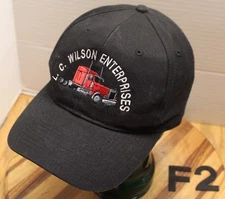 L.C. WILSON ENTERPRISES TRUCKING ANCHORAGE ALASKA HAT BLACK STRAPBACK VGC F2