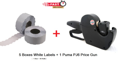 White Permanent CT4 Price Gun Label 26x12 Size, Luchs, Sato, Puma, Sky -BULK DEAL