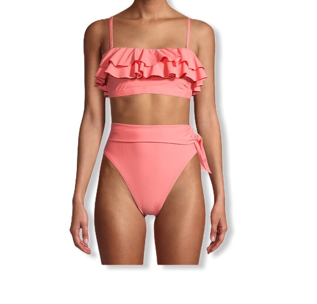 flounce swim top plus size