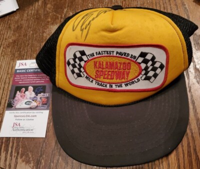 Vintage Autographed Dale Earnhardt Sr Hat Cap JSA COA Nascar Kalamazoo  Speedway