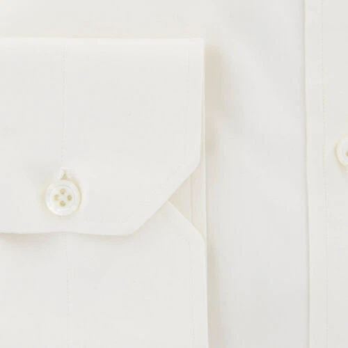 Camicia Bianca In Cotone Solido Luigi Borrelli - Slim - (YU) - Immagine 3 di 4