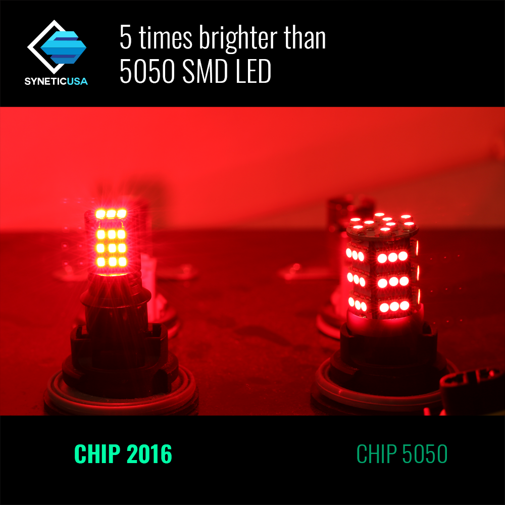 7443 LED Rear Flashing Brake Tail Light Bulbs for Rear Warning Light