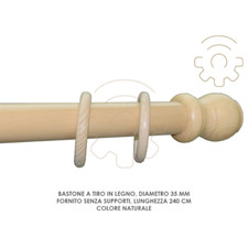 Barre Store A Tir Bois Naturel