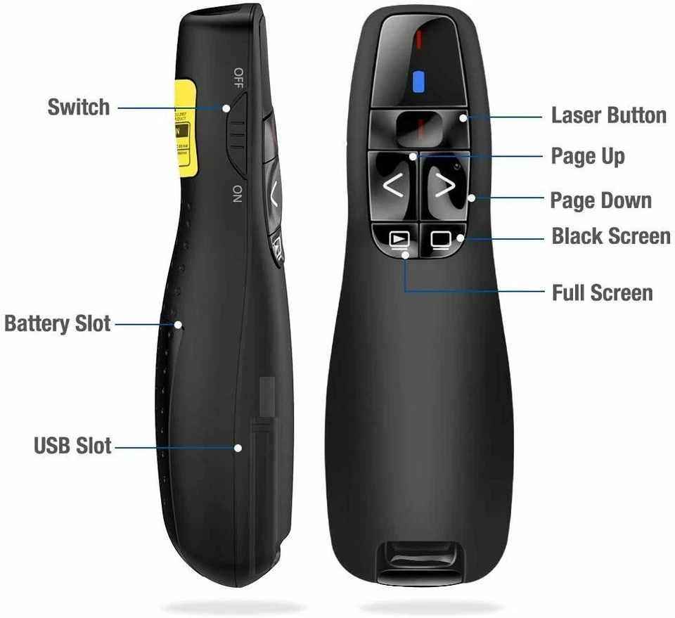 Power point Presentation Remote Wireless USB PPT Presenter Laser Pointer Clicker - Image 3 of 4