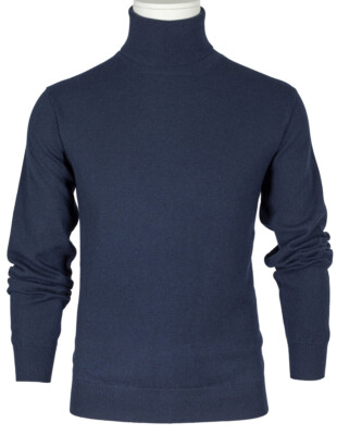 Fioroni Rollkragenpullover in dunkelblau aus Kaschmir