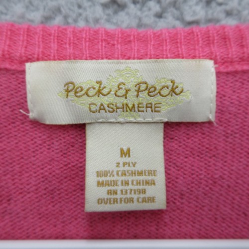 Peck & Peck Cashmere Sweater Pullover Womens M Pink Two Ply - Picture 2 of 8