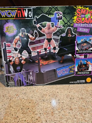 1998 WCW/ NWO SMASH 'N' SLAM WRESTLING RING EASY ASSEMBLY TOY BIZ