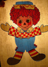 RAGGEDY ANN VINTAGE 1970's FUNNY IRON ON TRANSFER B-23