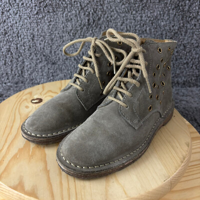 J Crew Desert Boot Womens 6 Gray Suede Lace Up Crepe Sole  display picture 3