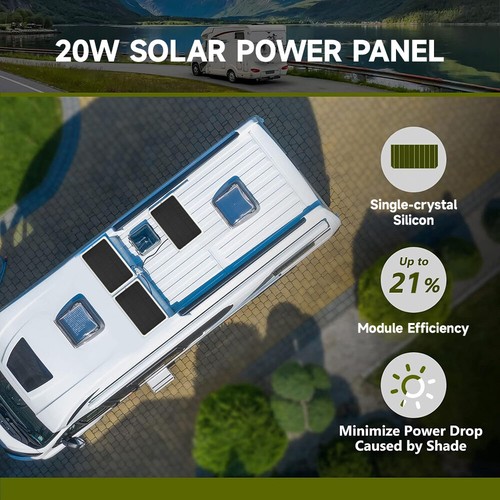 12V 20W Solar Panel Trickle Car Battery Charger Power Portable Waterproof Boat - Picture 6 of 14