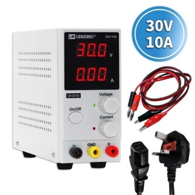 LONGWEI ADJUSTABLE DC POWER SUPPLY 30V 10A VARIABLE SWITCHING LAB BENCH PRECISION