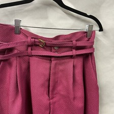 NWT Cider Raspberry Purple Double Belted High Waisted Pants Large