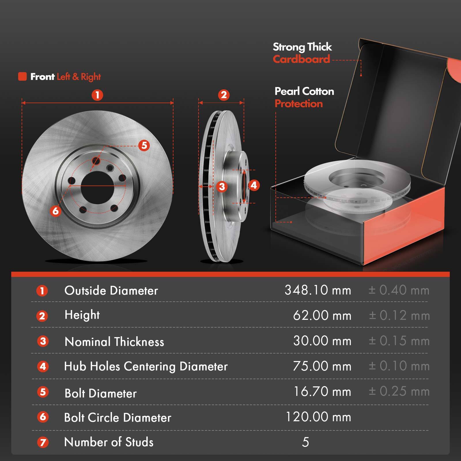 Front & Rear Brake Disc Rotors & Ceramic Brake Pads for BMW E70 E71 E72
