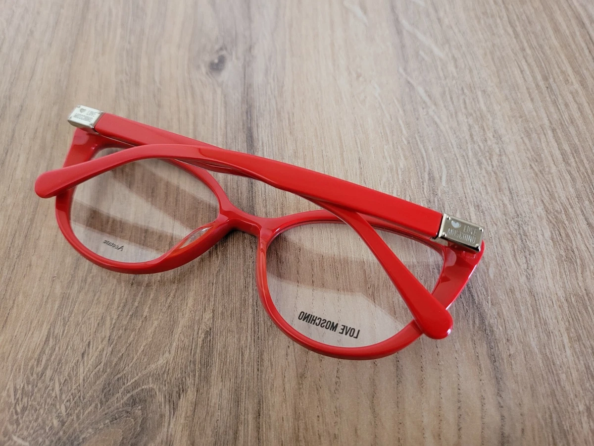 LOVE MOSCHINO MOL500 Red Cat Eye Acetate Eyeglasses Frames - NEW 