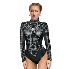 Black Venom Spider-man Lady One Piece Jumpsuit Cosplay Swimsuit Woman Costume