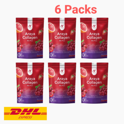 6x ARAYA Collagen Mix Plus Powder Strawberry Drink Anti-Aging Skin Supplement