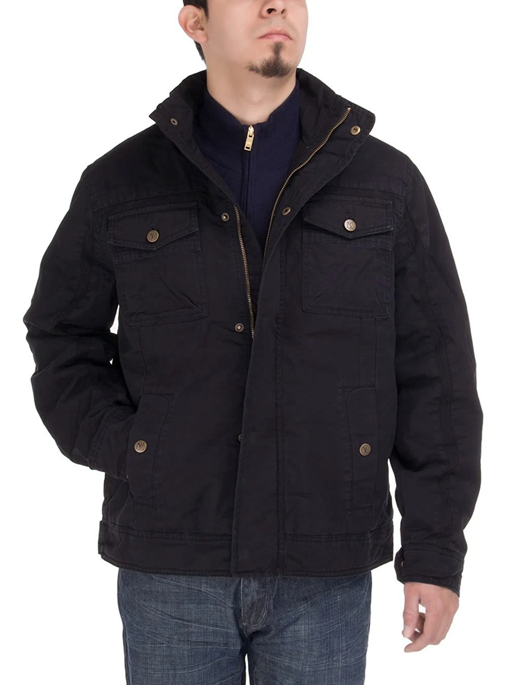 Luciano Natazzi Mens Light Weight Cotton Lightly Thermal Padded