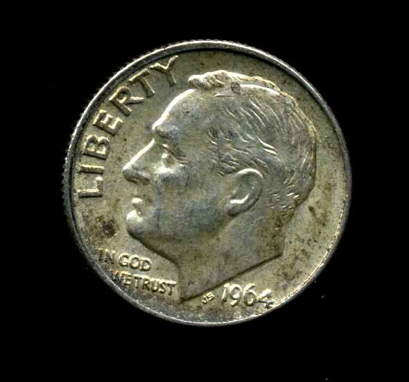 1964 D Roosevelt Dime US 10 Cent U.S America SILVER UNITED STATES 10c Coin #6850