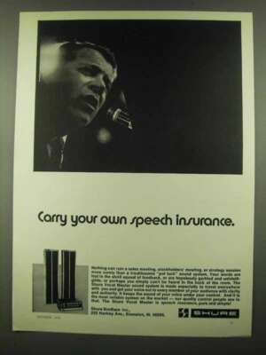 1974 Shure Vocal Master Ad - Carry Speech Insurance