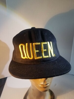 QUEEN Baseball Cap Black And Gold Snap Back