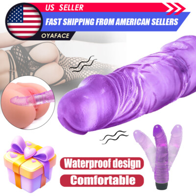 Jelly Dildo G-spot Multispeed Vibrator Massager Couple Vibe Sex Toy For  Women